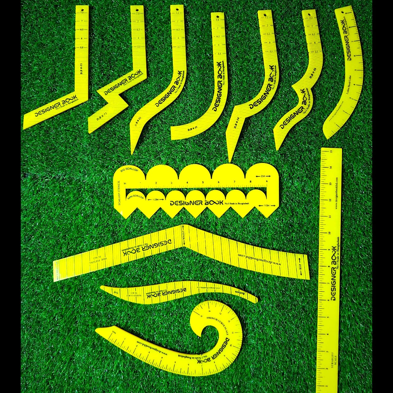 ১২ পিস ডিজাইনের দর্জি মাষ্টার স্কেল কম্বো সেট